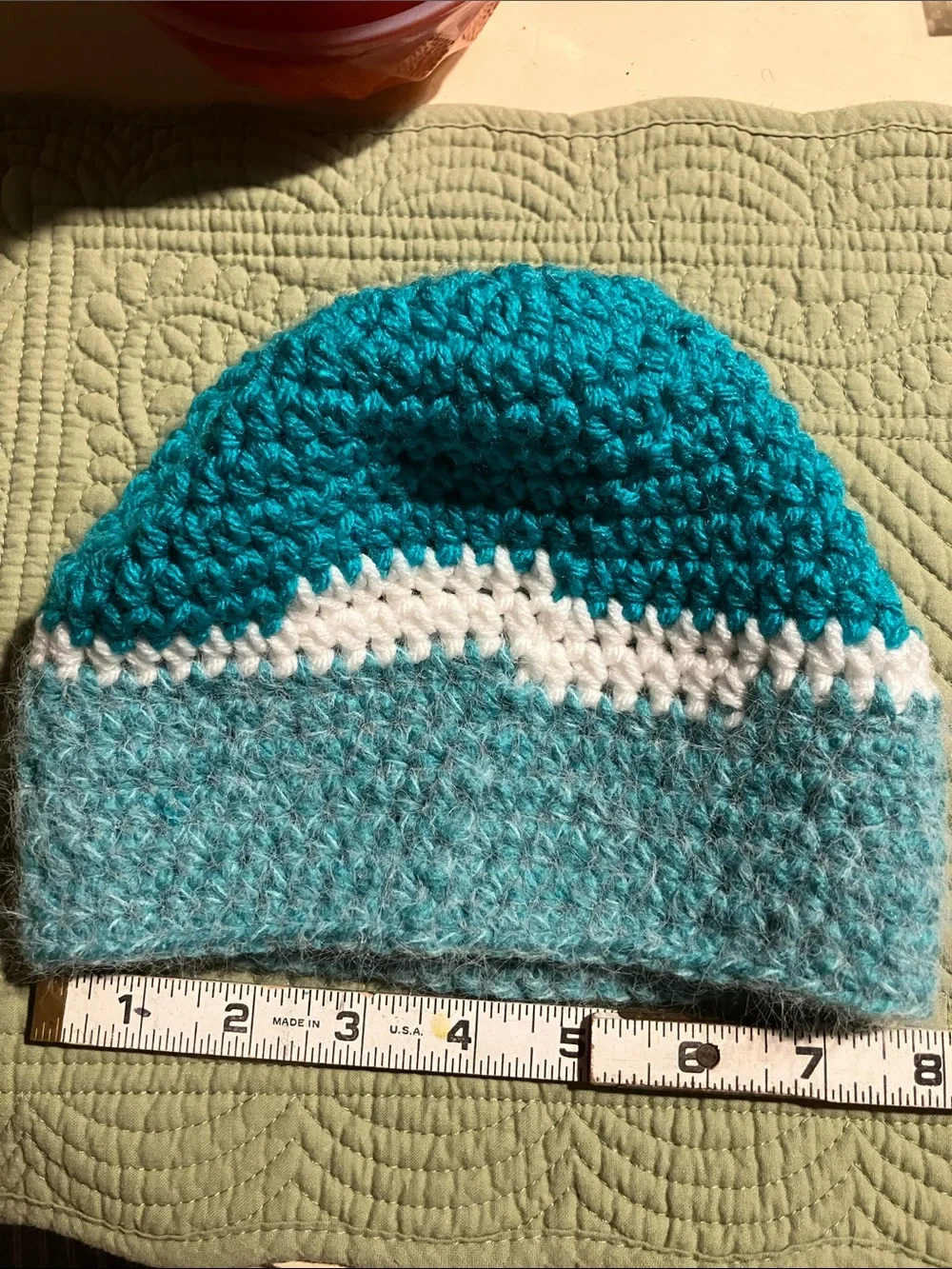 Handmade hat for child or teen wool/ acrylic blend